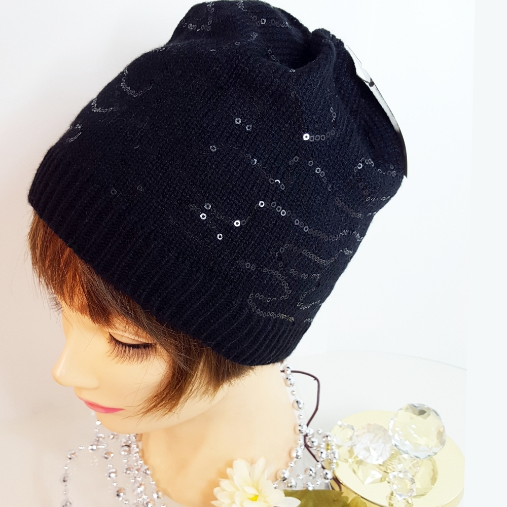 NEW💖Black Sequin Knit Beanie | Winter Hat